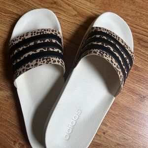 Adidas Women's Cream and Leopard Sandals